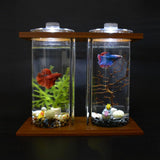Max 1 Pc Creative Bamboo Aquarium Fish Tank Desktop Glass Vase Plant Terrariums