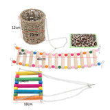 Max 3 Pcs Parrot Cage Toy - Wood Ladder&Swing&Nest for Small Parrot,Random Color