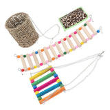 Max 3 Pcs Parrot Cage Toy - Wood Ladder&Swing&Nest for Small Parrot,Random Color