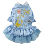 Maxbell Pet Dog Embroidery Princess Dress for Pet Birthday Wedding Party Blue L