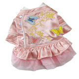 Maxbell Pet Dog Embroidery Princess Dress for Pet Birthday Wedding Party Pink M
