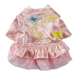 Maxbell Pet Dog Embroidery Princess Dress for Pet Birthday Wedding Party Pink M