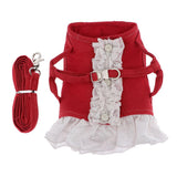 Max Pet Dog Harness Leash Pet Costume Clothes for Small Pet Cat Puppy Red-XS