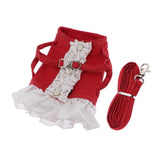 Max Pet Dog Harness Leash Pet Costume Clothes for Small Pet Cat Puppy Red-XS