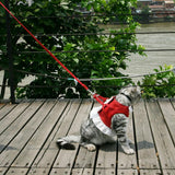 Max Pet Dog Harness Leash Pet Costume Clothes for Small Pet Cat Puppy Red-XS