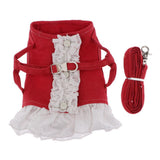 Max Pet Dog Harness Leash Pet Costume Clothes for Small Pet Cat Puppy Red-S