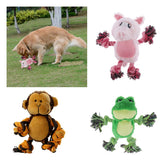 Max Cute Cartoon Animals Shape Pet Chew Plush Toys For Pet Dogs Pink Rabbit