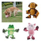 Max Cute Cartoon Animals Shape Pet Chew Plush Toys For Pet Dogs Pink Rabbit