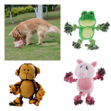 Max Cute Cartoon Animals Shape Pet Chew Plush Toys For Pet Dogs Pink Rabbit