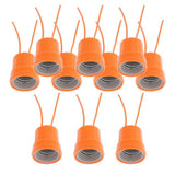 Max 10 Pcs E27 Heat Basking Lamp Holder For Reptile Lizard Turtle Habitat Orange