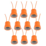 Max 10 Pcs E27 Heat Basking Lamp Holder For Reptile Lizard Turtle Habitat Orange