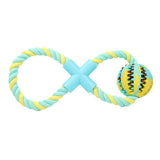 Max Dog Teeth Cleaning Toy Pet Interactive Ball Toy Rope on a Leak Food Ball