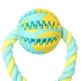 Max Dog Teeth Cleaning Toy Pet Interactive Ball Toy Rope on a Leak Food Ball