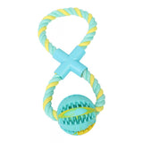 Max Dog Teeth Cleaning Toy Pet Interactive Ball Toy Rope on a Leak Food Ball