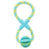 Max Dog Teeth Cleaning Toy Pet Interactive Ball Toy Rope on a Leak Food Ball