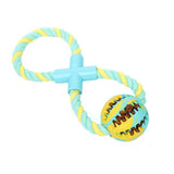 Max Dog Teeth Cleaning Toy Pet Interactive Ball Toy Rope on a Leak Food Ball