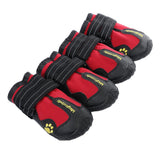 Max 4 Pcs Pet Dog Shoes Boots Waterproof Pet Paw Protector Dog Shoes  Red L