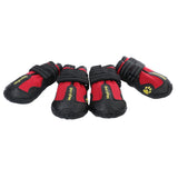 Max 4 Pcs Pet Dog Shoes Boots Waterproof Pet Paw Protector Dog Shoes  Red L