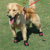 Max 4 Pcs Pet Dog Shoes Boots Waterproof Pet Paw Protector Dog Shoes  Red L