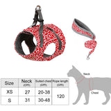 Max Small Pet Cat Harness Vest with Leash Cat Walking Outdoor Outfits Red-S