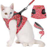 Max Small Pet Cat Harness Vest with Leash Cat Walking Outdoor Outfits Red-S