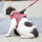Max Small Pet Cat Harness Vest with Leash Cat Walking Outdoor Outfits Red-S
