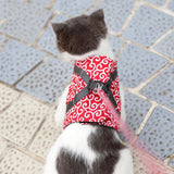 Max Small Pet Cat Harness Vest with Leash Cat Walking Outdoor Outfits Red-S