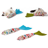 Max Cute Fish Shape Cat Toy with Catnip Cat Bite Chew Play Toy for Pet Cat Beige