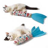 Max Cute Fish Shape Cat Toy with Catnip Cat Bite Chew Play Toy for Pet Cat Beige