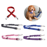 Maxbell 2 Pcs Adjustable Pet Cat Dog Car Seat Belt Nylon Leash For Pet Dog Red
