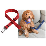 Maxbell 2 Pcs Adjustable Pet Cat Dog Car Seat Belt Nylon Leash For Pet Dog Red