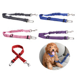 Maxbell 2 Pcs Adjustable Pet Cat Dog Car Seat Belt Nylon Leash For Pet Dog Red