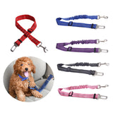 Maxbell 2 Pcs Adjustable Pet Cat Dog Car Seat Belt Nylon Leash For Pet Dog Red