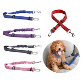 Maxbell 2 Pcs Adjustable Pet Cat Dog Car Seat Belt Nylon Leash For Pet Dog Red