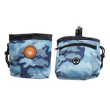 Maxbell Small Pet Dog Snack Waist Pouch Dog Snack Treat Bag Blue+Camouflage