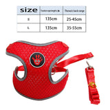 Max Breathable Dog Vest Harness Pet Outdoor Traction Rope For Cat Dog Red S