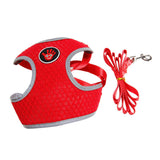 Max Breathable Dog Vest Harness Pet Outdoor Traction Rope For Cat Dog Red S
