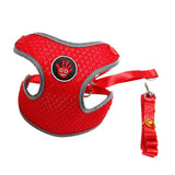 Max Breathable Dog Vest Harness Pet Outdoor Traction Rope For Cat Dog Red S