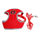 Max Breathable Dog Vest Harness Pet Outdoor Traction Rope For Cat Dog Red L