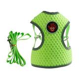 Max Breathable Dog Vest Harness Pet Outdoor Traction Rope For Cat Dog Green L