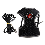 Max Breathable Dog Vest Harness Pet Outdoor Traction Rope For Cat Dog Black L