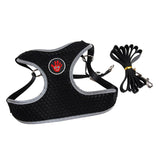 Max Breathable Dog Vest Harness Pet Outdoor Traction Rope For Cat Dog Black L