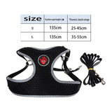 Max Breathable Dog Vest Harness Pet Outdoor Traction Rope For Cat Dog Black L
