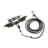 Max Reptile Lizard Parrot Bird Harness Leash Anti-bite Rope Leash Black+Golden-S