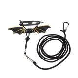 Max Reptile Lizard Parrot Bird Harness Leash Anti-bite Rope Leash Black+Golden-S