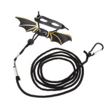 Max Reptile Lizard Parrot Bird Harness Leash Anti-bite Rope Leash Black+Golden-S