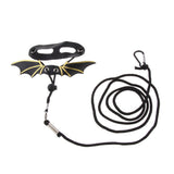 Max Reptile Lizard Parrot Bird Harness Leash Anti-bite Rope Leash Black+Golden-M