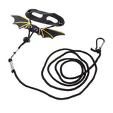 Max Reptile Lizard Parrot Bird Harness Leash Anti-bite Rope Leash Black+Golden-M