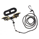 Max Reptile Lizard Parrot Bird Harness Leash Anti-bite Rope Leash Black+Golden-M