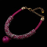 Max Pet Safety Collar Cat Dog Decorative Neck Strap with Bell 12inch Rose Pink